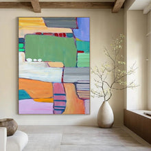 Load image into Gallery viewer, Colorful Geometric Patchwork – Abstract Acrylic Composition DTP262
