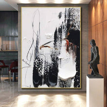 Load image into Gallery viewer, Custom Large - Scale Textured Black - White - Red Art - Perfect for Avant - Garde Studio &amp; Bold Home Office LargeART0801
