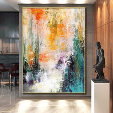 Load image into Gallery viewer, Hand - painted Substantial Warm - Hued Abstract Landscape Acrylic Art for Cozy Family Rooms LargeART0006
