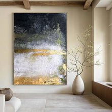 Load image into Gallery viewer, Dark - Gold Abstract Layered Acrylic Art, Fit for Library &amp; Study LargeART1008
