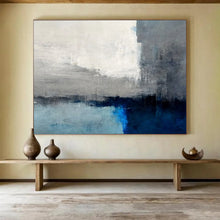 Load image into Gallery viewer, Gray and Blue Minimalist Horizon Abstract acrylic painting DLZ074

