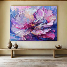 Load image into Gallery viewer, Colorful Textured Peony Abstract Painting on Canvas - “Vibrant Bloom” DKH681
