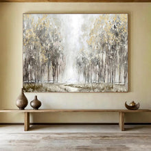 Load image into Gallery viewer, Abstract Forest Painting on Canvas - “Golden Pathway” DKH737
