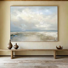 Load image into Gallery viewer, Soft - Colored Beach Abstract Painting for Coastal Bedroom &amp; Relaxing Yoga Studio DKH322
