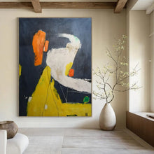 Load image into Gallery viewer, Dark - Hued Abstract Forms Painting - Perfect for Sophisticated Study &amp; Moody Lounge LargeART1412
