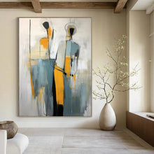Load image into Gallery viewer, Abstract Expressionist Figure Art, Color - Blocked Modern Painting for Creative Studio &amp; Bold Living Room LargeART2232
