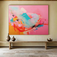 Load image into Gallery viewer, Vibrant Fusion Abstract Painting on Pink DKH502
