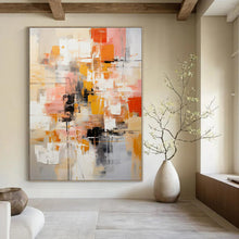 Load image into Gallery viewer, Warm Tones Abstract Cityscape Painting, Perfect for Industrial Loft &amp; Urban - Chic Bedroom LargeART1391

