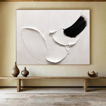 Load image into Gallery viewer, Black - White Abstract “Bold Strokes” Painting on Canvas, Dramatic Modern Art DKH909
