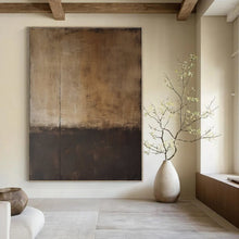Load image into Gallery viewer, Brown - Black Divided Abstract Painting, Perfect for Sophisticated Hallway &amp; Timeless Library LargeART1368
