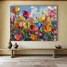 Load image into Gallery viewer, Color - Burst “Wildflower Meadow Joy” Painting on Canvas, Lively Floral Artwork DKH797
