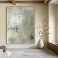 Load image into Gallery viewer, Light Green - Gray Abstract Painting, Perfect for Airy Living Room &amp; Calming Reading Nook LargeART1358
