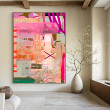 Load image into Gallery viewer, Pink - Toned Abstract Collage Art, Ideal for Girly Bedroom &amp; Fashion Boutique LargeART1816
