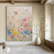 Load image into Gallery viewer, “Textured Wildflower Field” Abstract Painting on Canvas, Rustic Kitchen Decor DKH1000
