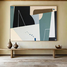 Load image into Gallery viewer, Hand - painted Large - scale Geometric Shapes in Neutral Tones Acrylic Art for Modern Living Rooms LargeART1805
