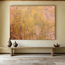 Load image into Gallery viewer, Gold - Pink Textured Abstract Painting - Perfect for Luxury Lounge &amp; Modern Gallery DKH022
