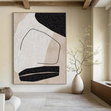 Load image into Gallery viewer, Abstract Figure with Black - White Shapes 2 Abstract Canvas Painting, Ideal for Contemporary Living Room &amp; Art - Themed Office LargeART1142
