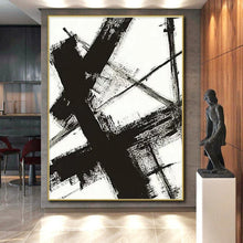 Load image into Gallery viewer, Large Monochrome Dynamic Strokes – Great for Industrial - Chic Loft &amp; Art Gallery Corridor LargeART0716
