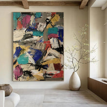 Load image into Gallery viewer, “Color Collision: Vibrant Abstract” Abstract Painting on Canvas, Creative Studio Decor DKH1039
