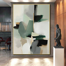 Load image into Gallery viewer, Large Green and Neutral Abstract - Ideal for Bohemian Home Office &amp; Nature - Inspired Café LargeART0760
