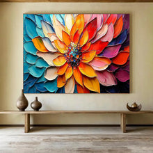 Load image into Gallery viewer, Hand - painted Oversized Colorful Layered Flower Acrylic Art for Elegant Bedrooms LargeART1766
