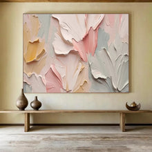 Load image into Gallery viewer, 3D Textured Floral Abstract Painting on Canvas - “Pastel Petals” DKH667
