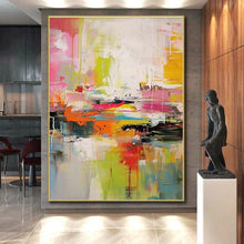 Load image into Gallery viewer, Bright Color Chaos Abstract Art - Ideal for Modern Art Gallery &amp; Energetic Fitness Studio LargeART0697
