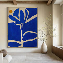 Load image into Gallery viewer, Blue &amp; Orange Floral Abstract Painting, Ideal for Modern Living Room &amp; Minimalist Office LargeART1834
