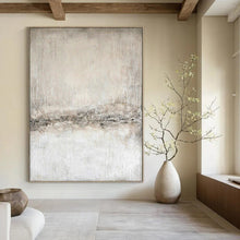 Load image into Gallery viewer, Light Neutral Textured Abstract Art for Scandinavian - inspired Bedroom &amp; Calm Meditation Space LargeART0966
