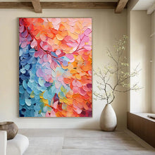 Load image into Gallery viewer, “Colorful Palette Knife Leaves” - Impressionistic Floral Art on Canvas DKH1655
