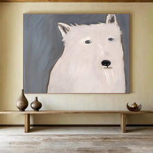 Load image into Gallery viewer, Minimalist White Wolf Abstract Painting On Canvas DKH422
