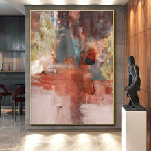 Load image into Gallery viewer, Warm Abstract with Red and Gold Acrylic Art - Suited for Cozy Living Room &amp; Rustic - style Restaurant LargeART0583
