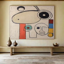 Load image into Gallery viewer, Whimsical Forms in Neutrals &amp; Pops Abstract acrylic painting DLZ011
