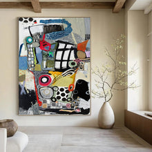 Load image into Gallery viewer, Colorful Abstract Collage 4 Canvas Painting, Ideal for Modern Playroom &amp; Artistic Retail Space LargeART1172
