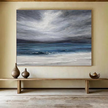 Load image into Gallery viewer, Moody Seaside Abstract Painting for Coastal Cottage &amp; Meditation Nook DKH215
