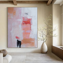 Load image into Gallery viewer, Soft Pink - Orange Abstract Painting, Perfect for Bohemian Bedroom &amp; Feminine Home Office LargeART1385
