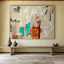 Load image into Gallery viewer, “Neutral and Colorful Abstract Fusion” - Minimalist - Inspired Abstract Acrylic, Ideal for Modern Bedroom and Study DLZ238
