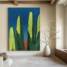 Load image into Gallery viewer, “Minimalist Green Monoliths” – Simple Geometric Landscape with Bold Color Blocks DTP093
