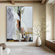 Load image into Gallery viewer, “Mixed Impressions” – Gray - Toned Textured Abstract Acrylic with Dot Details DTP043
