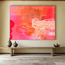 Load image into Gallery viewer, Bold Pink &amp; Orange Abstract Art for Trendy Teen Room &amp; Creative Coworking DKH067
