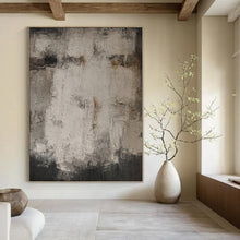 Load image into Gallery viewer, Hand - painted Substantial Gray - Brown Textured Abstract Acrylic Art for Rustic Living Rooms LargeART0126

