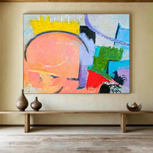 Load image into Gallery viewer, Hand - painted Large - sized Pastel Geometric Abstract Acrylic Art for Charming Living Rooms LargeART1810
