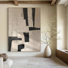 Load image into Gallery viewer, Hand - painted Extensive Black - White Geometric Abstract Acrylic Art for Modern Offices LargeART0123
