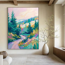 Load image into Gallery viewer, Pastel Forest Path Abstract Landscape, Perfect for Cozy Bedroom &amp; Nature - Themed Office LargeART2014
