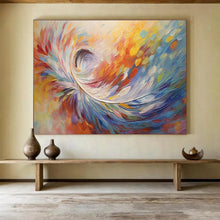 Load image into Gallery viewer, Swirl Abstract “Rainbow Vortex” Painting on Canvas, Dynamic Color Art DKH870
