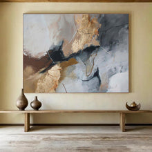 Load image into Gallery viewer, Grey and Gold Abstract Art for Modern Office &amp; Chic Living Room DKH132
