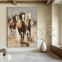 Load image into Gallery viewer, Brown &amp; White Equine Abstract Painting, Ideal for Rustic Living Room &amp; Equestrian Office LargeART2131
