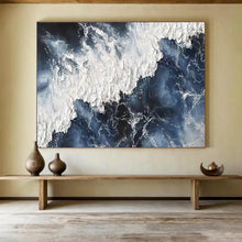 Load image into Gallery viewer, “Dynamic Ocean Waves” - Impasto - Style Abstract Acrylic, Suits Coastal Living Room and Fitness Studio DLZ250
