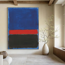 Load image into Gallery viewer, Blue, Red &amp; Black Color - Blocked Abstract Art, Perfect for Bold Living Room &amp; Creative Studio LargeART1954
