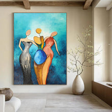 Load image into Gallery viewer, Colorful Abstract Figure Painting, Ideal for Bohemian Living Room &amp; Women - Inspired Café LargeART1813

